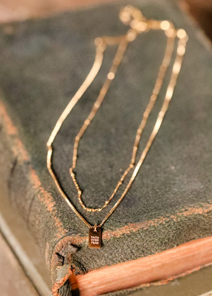 Faith over Fear Reversible Necklace