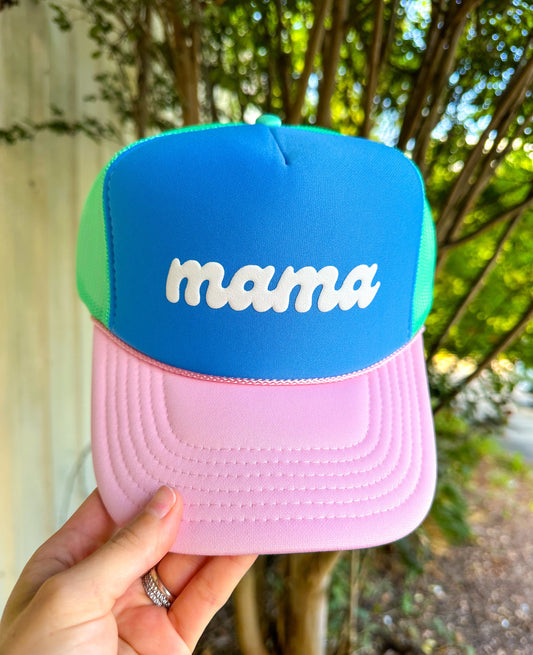 Mama Multi Trucker Hat (Carolina Blue)