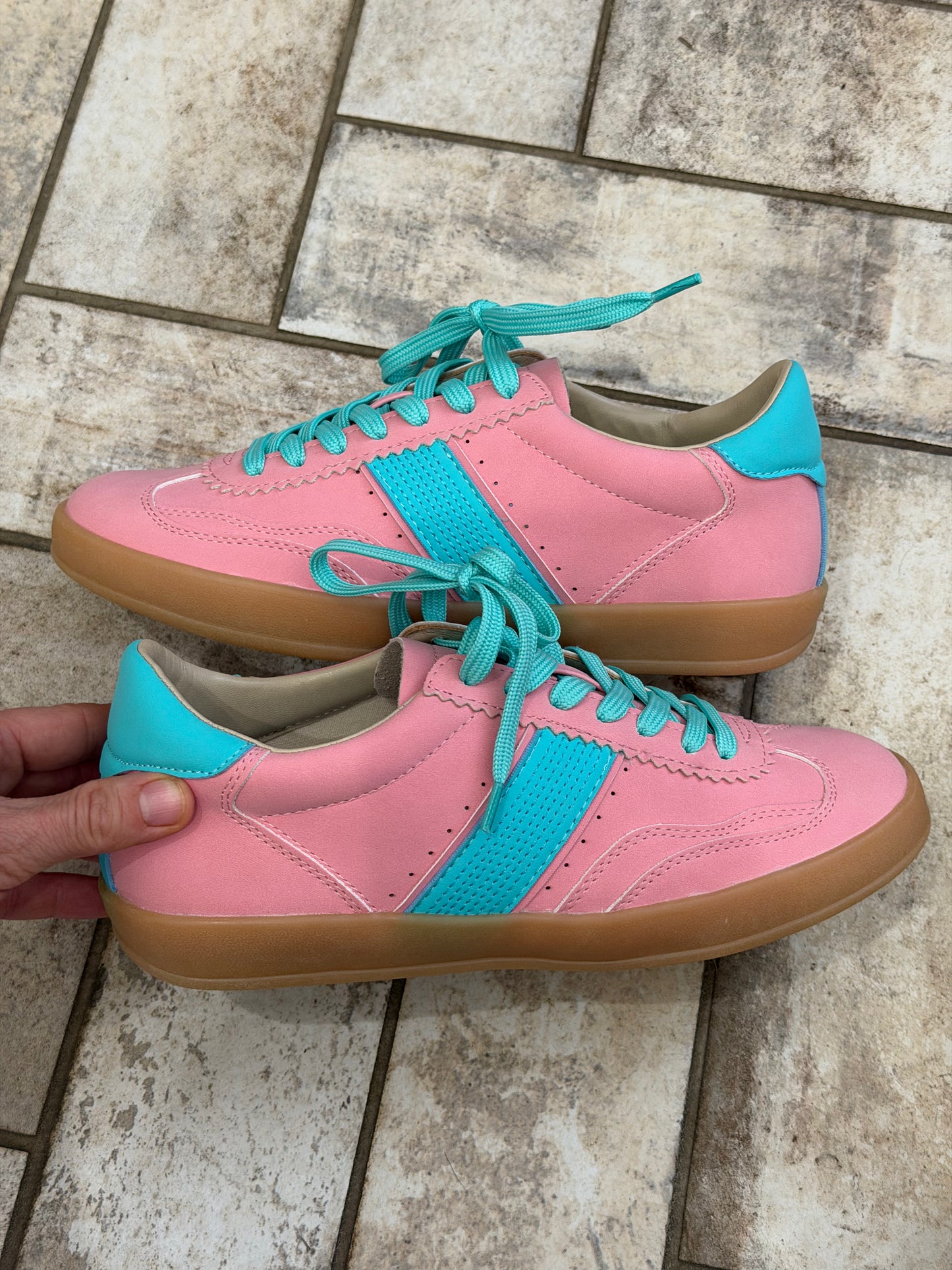 Miracle Miles Dixie Sneakers in Pink and Blue