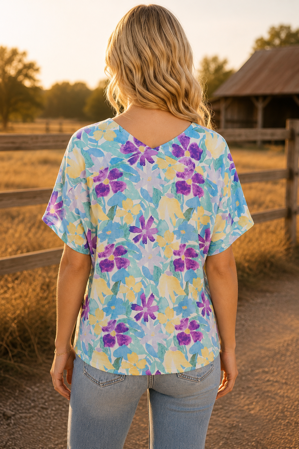 Loose Fit Floral Printed Top