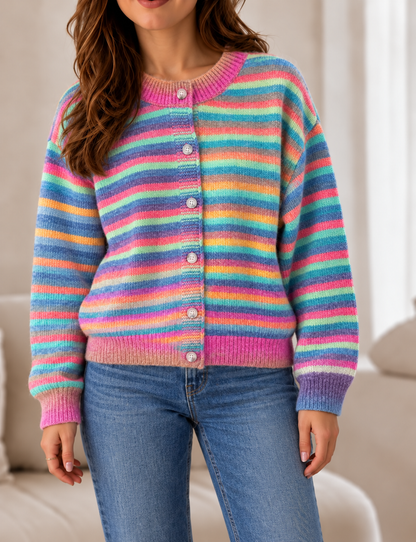 [PRE-ORDER] Multi Colored button up cardigan - Ships Early Dec
