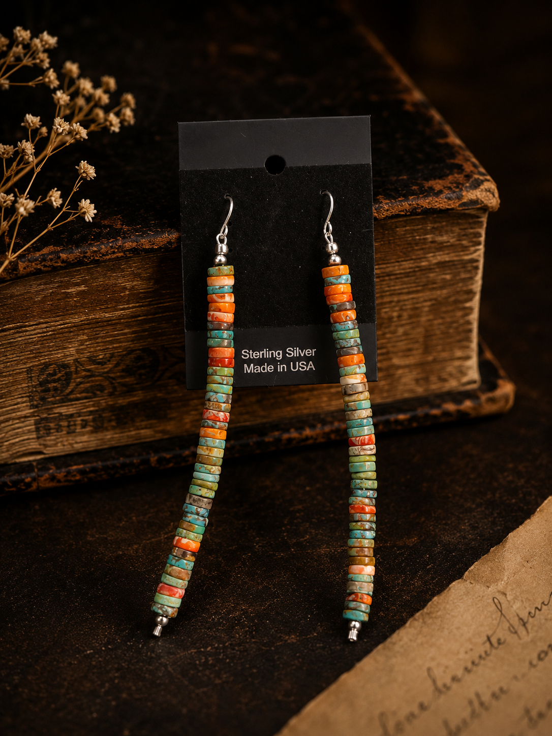 Natural Gemstone Beaded Drop Earrings