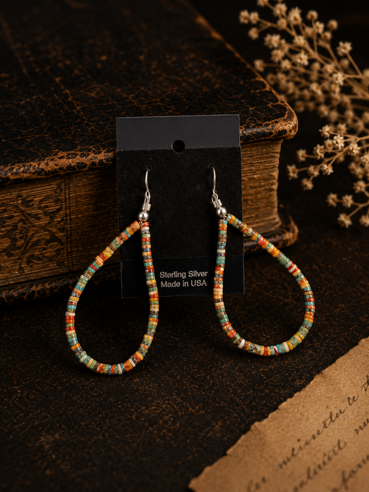 Multicolor Heishi Teardrop Earrings