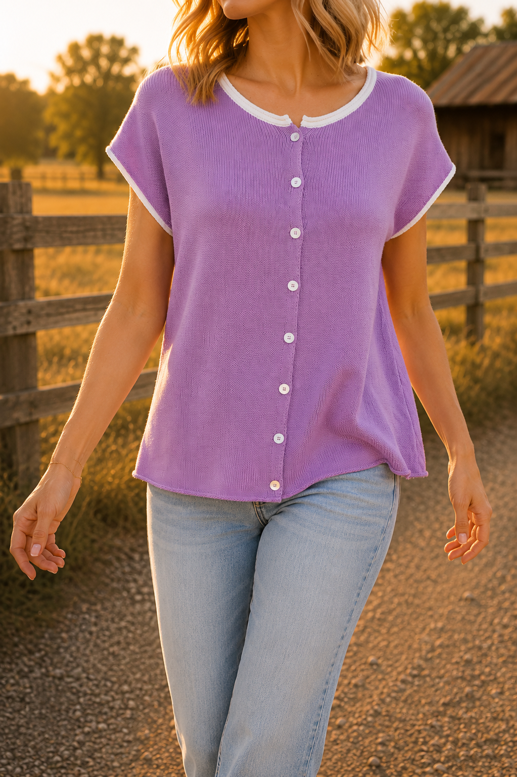 Staccato Center Button Detailed Sweater