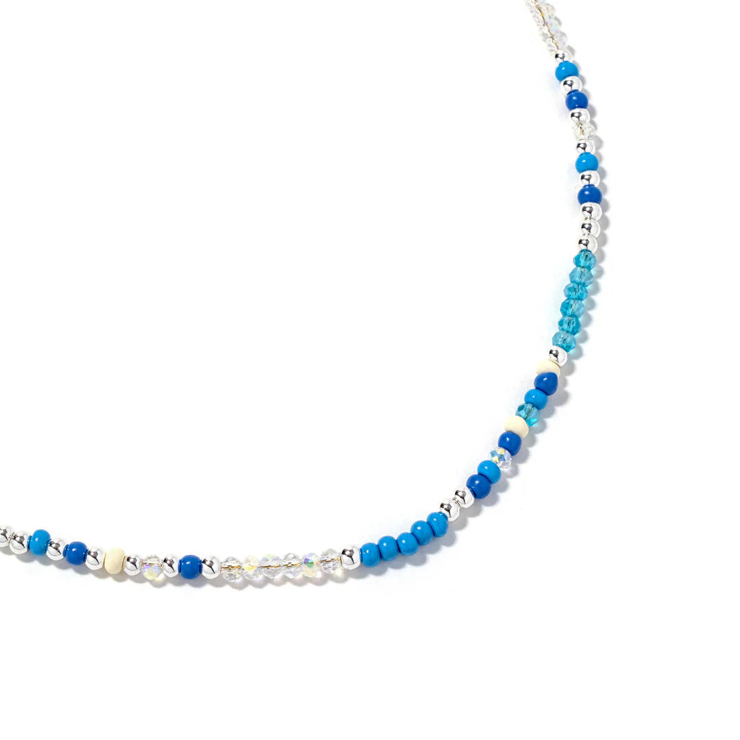 Summer Tide Necklace in Blue Silver