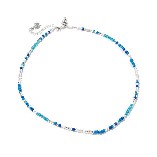 Summer Tide Necklace in Blue Silver