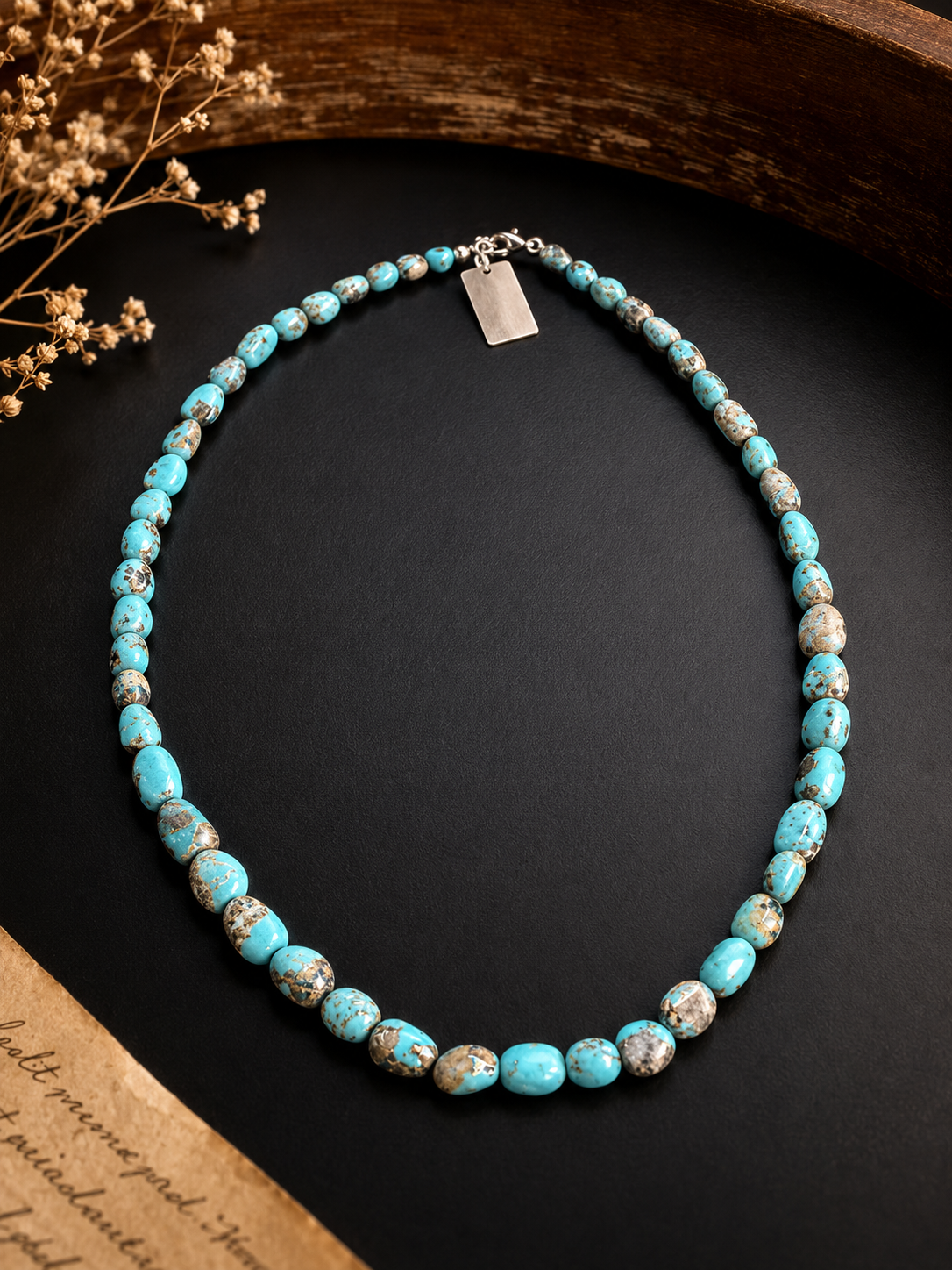 Genuine Turquoise Beaded Necklace
