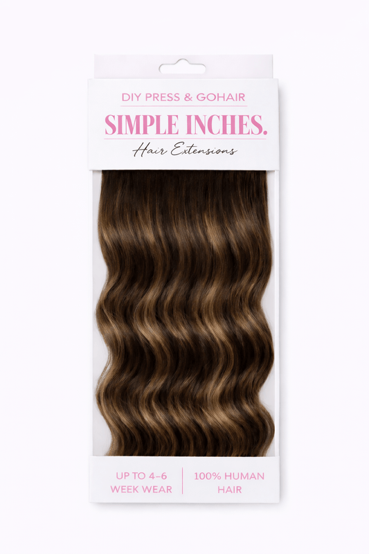 Carmel Swirl - Simple Inches. Hair Extensions