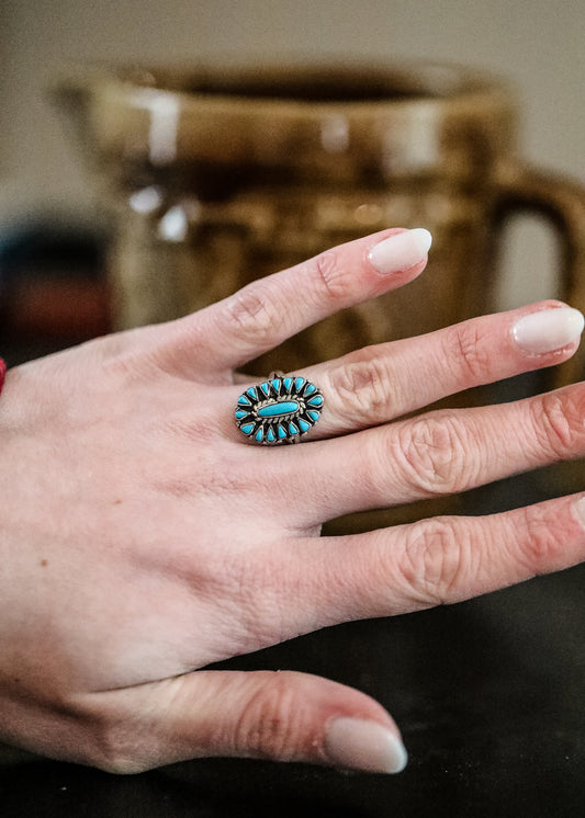Turquoise Sunburst Ring