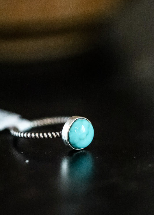 Turquoise Twisted Rope Sterling Silver Ring