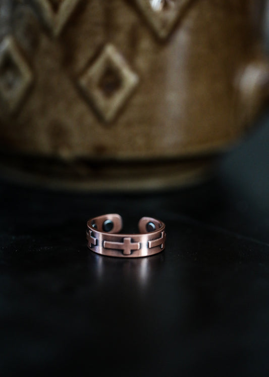 Adjustable Copper Magnetic Cross Ring