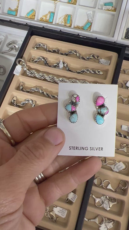 Cotton candy turquoise earrings.