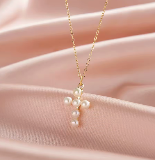 925 Silver Freshwater Pearl Cross