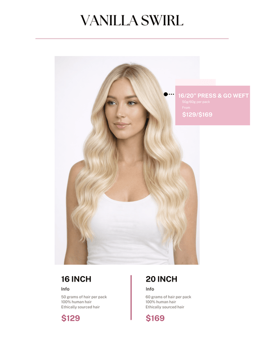 VANILLA SWIRL - Simple Inches. Hair Extensions